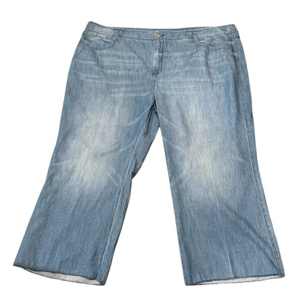 NYDJ Chambray Lift Tuck Technology Light Wash Wide Leg Pants Womens Size 24W - Picture 3 of 12